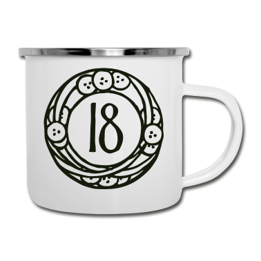 Geschenk zum 18 Emaille Tasse - 18