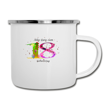 Geschenk zum 18 Emaille Tasse - 18.Geburtstag