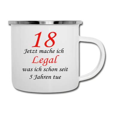 Geschenk zum 18 Emaille Tasse - 18. Geburtstag