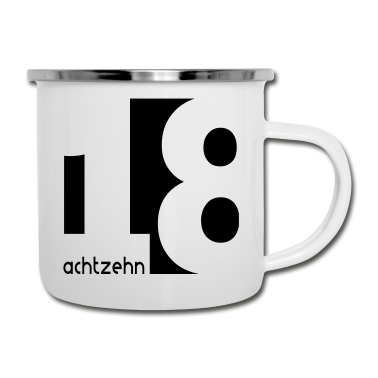 Geschenk zum 18 Emaille Tasse - 18 achtzehn