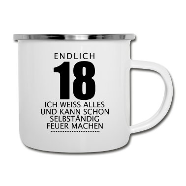 Geschenk zum 18 Emaille Tasse - 18 Jahre