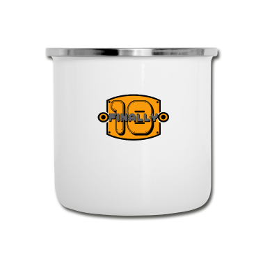 Geschenk zum 18 Emaille Tasse - Endlich 18