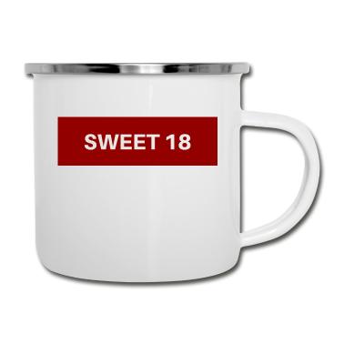 Geschenk zum 18 Emaille Tasse - Sweet 18