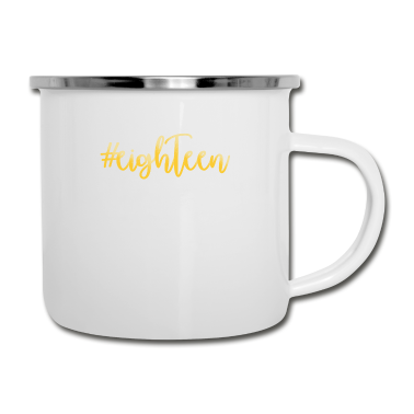 Geschenk zum 18 Emaille Tasse - birthday #18