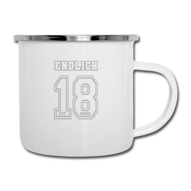 Geschenk zum 18 Emaille Tasse - Endlich 18