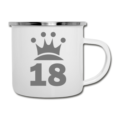 Geschenk zum 18 Emaille Tasse - Krone 18