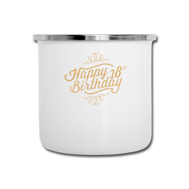 Geschenk zum 18 Emaille Tasse - 18 Jahre retro 18 sand - 2002 18 Geburtstag