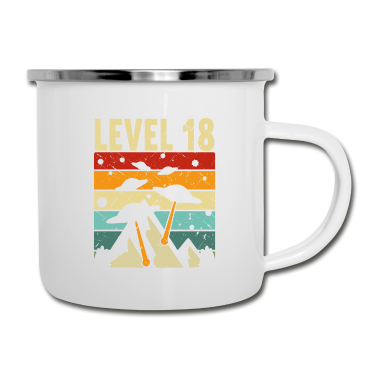 Geschenk zum 18 Emaille Tasse - Level 18 Gaming Controller 18. Geburtstag