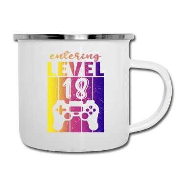 Geschenk zum 18 Emaille Tasse - Level 18 Gaming Controller 18. Geburtstag