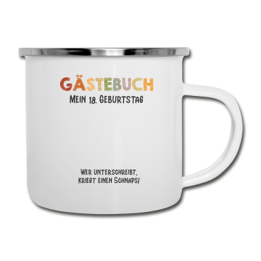 Geschenk zum 18 Emaille Tasse - Gästebuch 18. Geburtstag