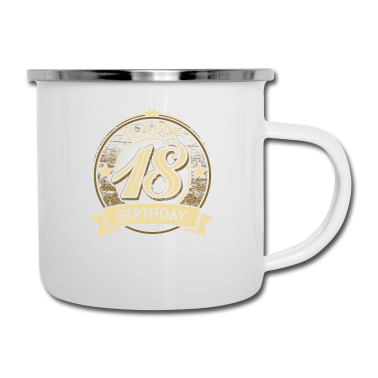 Geschenk zum 18 Emaille Tasse - 18 Jahre Junge - 2002 18 Geburtstag