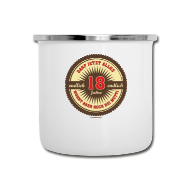 Geschenk zum 18 Emaille Tasse - 18 wohnt bei Mutti - 2002 18 Geburtstag