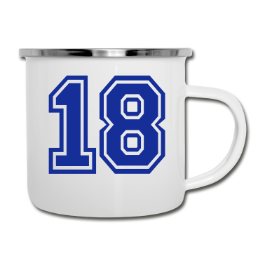 Geschenk zum 18 Emaille Tasse - 18