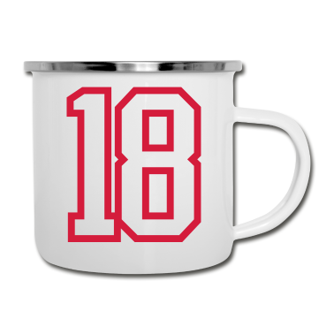 Geschenk zum 18 Emaille Tasse - 18
