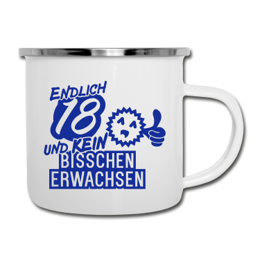 Geschenk zum 18 Emaille Tasse - 18 Jahre & nicht erwachsen