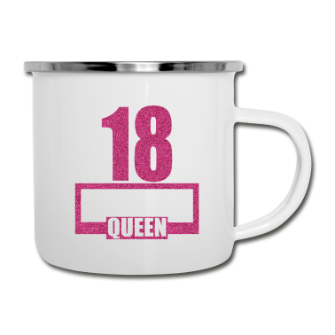 Geschenk zum 18 Emaille Tasse - 18. Geburtstag 18 Jahre 18er Birthday Queen