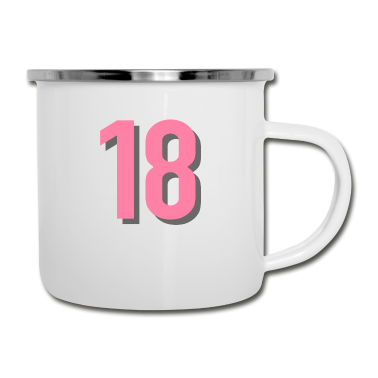Geschenk zum 18 Emaille Tasse - 18