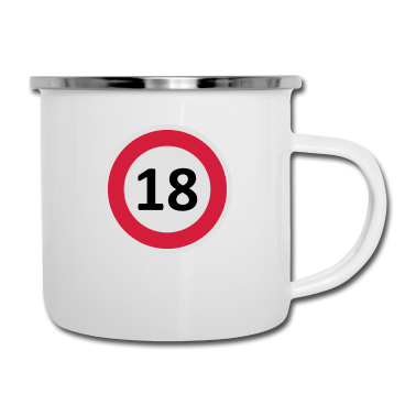 Geschenk zum 18 Emaille Tasse - 18
