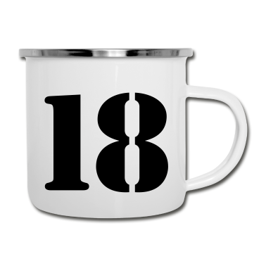 Geschenk zum 18 Emaille Tasse - 18