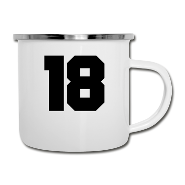 Geschenk zum 18 Emaille Tasse - 18