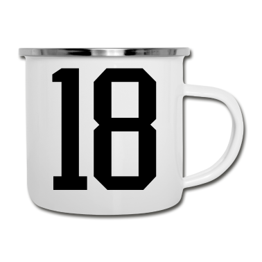 Geschenk zum 18 Emaille Tasse - 18