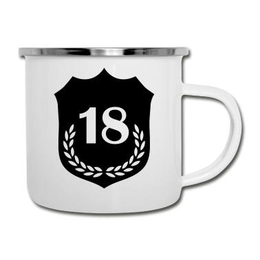 Geschenk zum 18 Emaille Tasse - 18