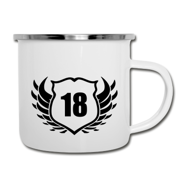 Geschenk zum 18 Emaille Tasse - 18