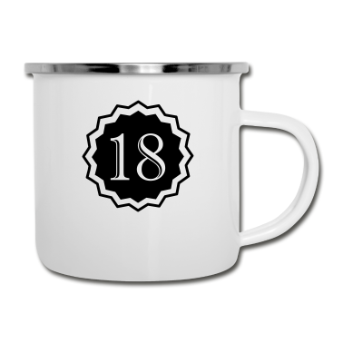 Geschenk zum 18 Emaille Tasse - 18