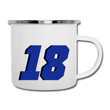 Geschenk zum 18 Emaille Tasse - 18