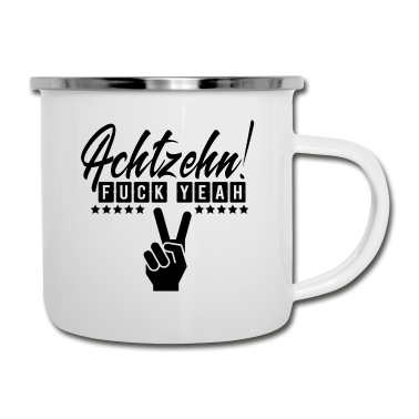 Geschenk zum 18 Emaille Tasse - 18 Fck Yeah! Cooles Geschenk zum 18. Geburtstag