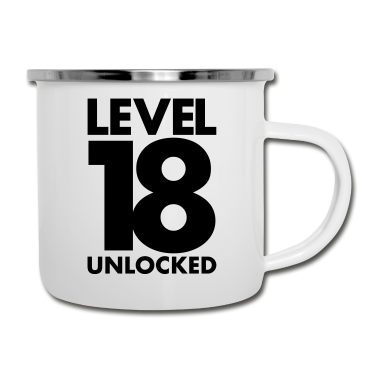Geschenk zum 18 Emaille Tasse - Level 18 Shirt | 18. Geburtstag Gamer Geschenke