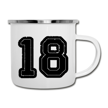 Geschenk zum 18 Emaille Tasse - 18