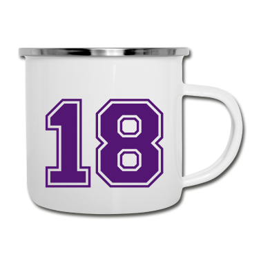 Geschenk zum 18 Emaille Tasse - 18