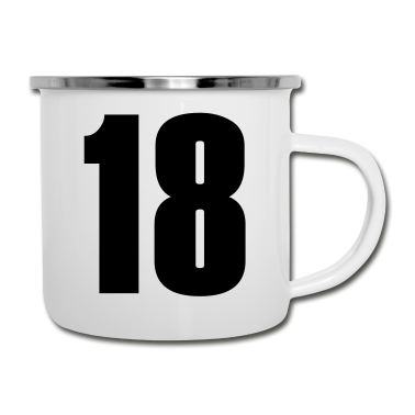 Geschenk zum 18 Emaille Tasse - 18