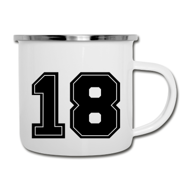 Geschenk zum 18 Emaille Tasse - 18