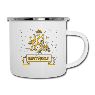 Geschenk zum 18 Emaille Tasse - 18 Birthday Geschenk