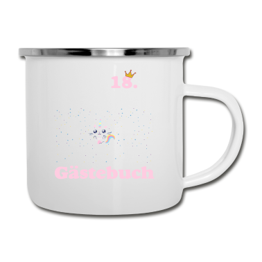 Geschenk zum 18 Emaille Tasse - 18. Geburtstag Mädchen Frauen 18 Jahre 2003 Party