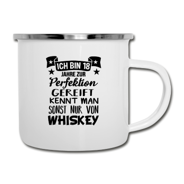 Geschenk zum 18 Emaille Tasse - Endlich 18 18. Geburtstag Gereift wie Whiskey 2002