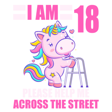 Motiv 18 bitte helfen Sie mir über Straße 18. Geburtstag