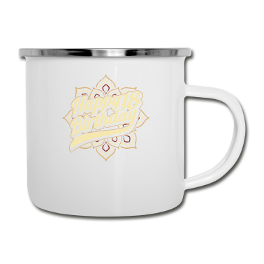 Geschenk zum 18 Emaille Tasse - 18 Jahre Flower Power - 2002 18 Geburtstag