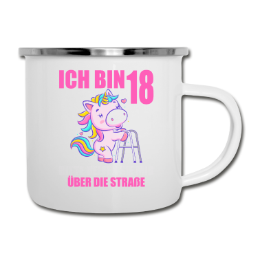Geschenk zum 18 Emaille Tasse - 18 bitte helfen Sie mir über Straße 18. Geburtstag