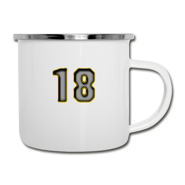 Geschenk zum 18 Emaille Tasse - 18