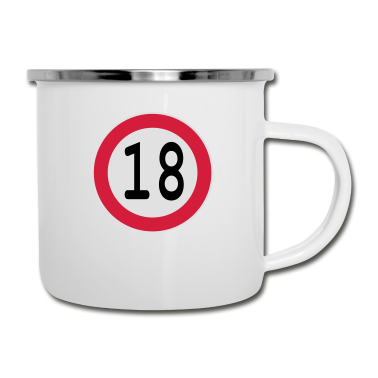 Geschenk zum 18 Emaille Tasse - (18)