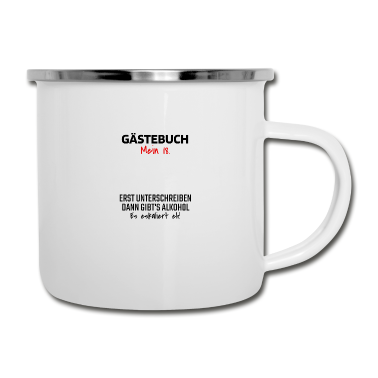 Geschenk zum 18 Emaille Tasse - Gästebuch 18. Geburtstag Gästeliste 18 Jahre Shirt