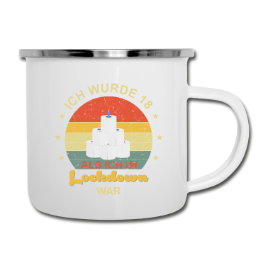 Geschenk zum 18 Emaille Tasse - Lockdown 18. Geburtstag