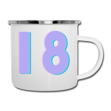 Geschenk zum 18 Emaille Tasse - 18