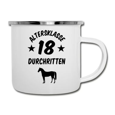 Geschenk zum 18 Emaille Tasse - Altersklasse 18 durchritten