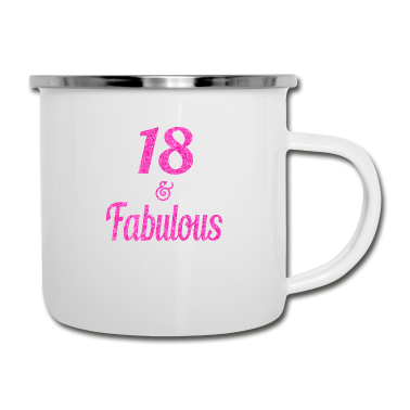 Geschenk zum 18 Emaille Tasse - 18. Geburtstag 18 und fabelhaft 2001