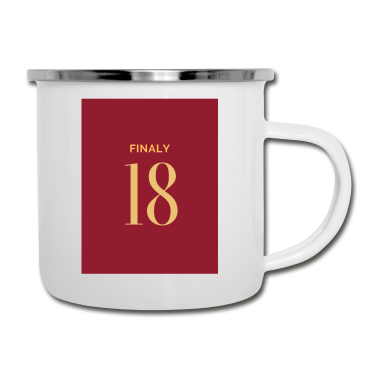Geschenk zum 18 Emaille Tasse - 18