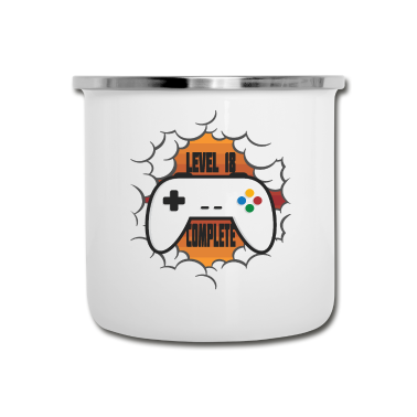 Geschenk zum 18 Emaille Tasse - Level 18 Complete - 18. Geburtstag Gamepad Gamer